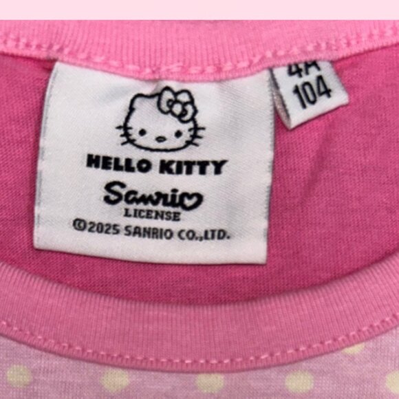 “Hello Kitty Sweetheart” Pajama Set Pink Long Sleeve & Cozy Pants 4T NWT Cotton - Picture 5 of 6